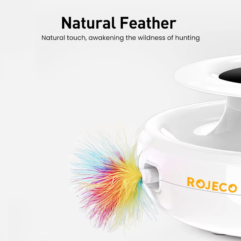 ROJECO 2 in 1 Smart Cat Toys Automatic Feather Fun Ball Toy Set For Cat Dog 5 Modes Electronic Interactive Pet Toy Accessories — image 6