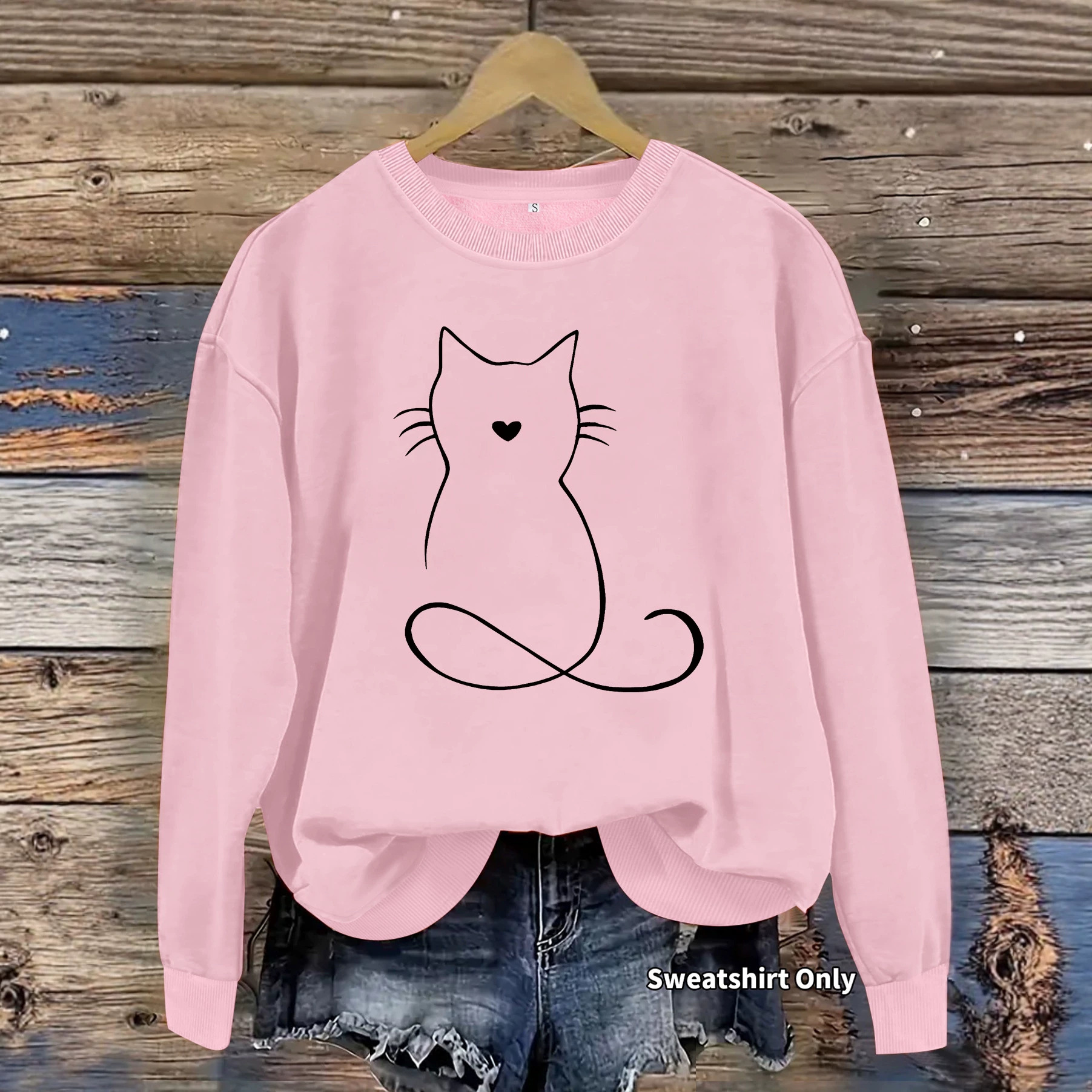 Printed hoodie with kitten pattern — image 3