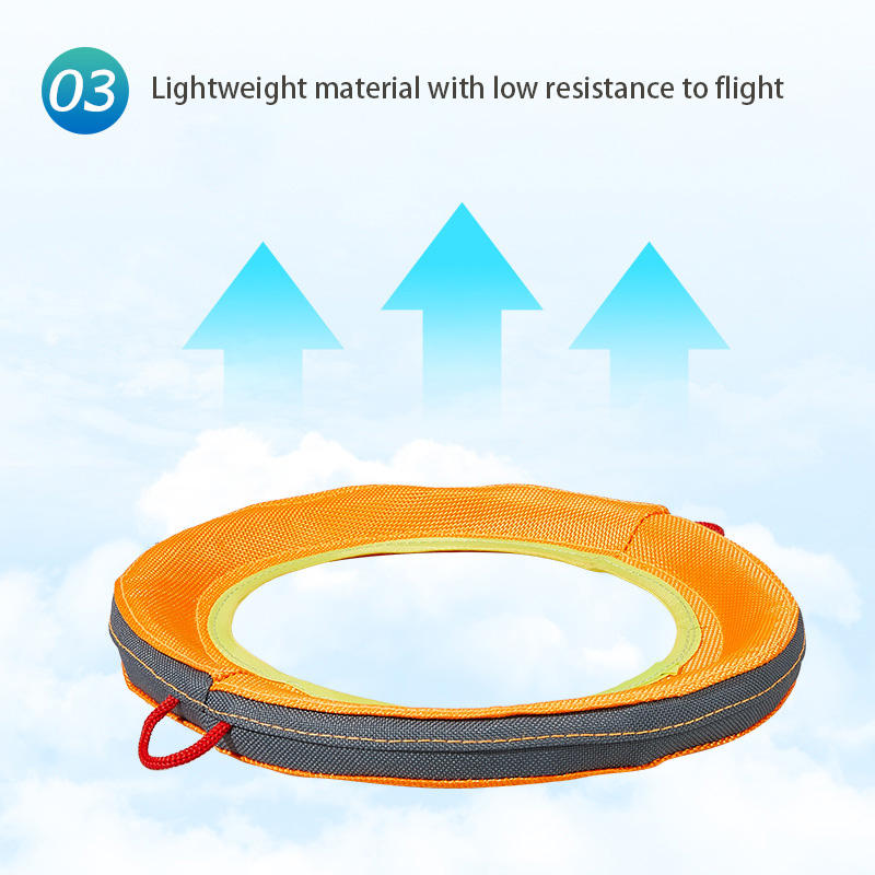 Interactive communication and retrieval of pet training dog frisbee with linen hollowed out frisbee — image 2