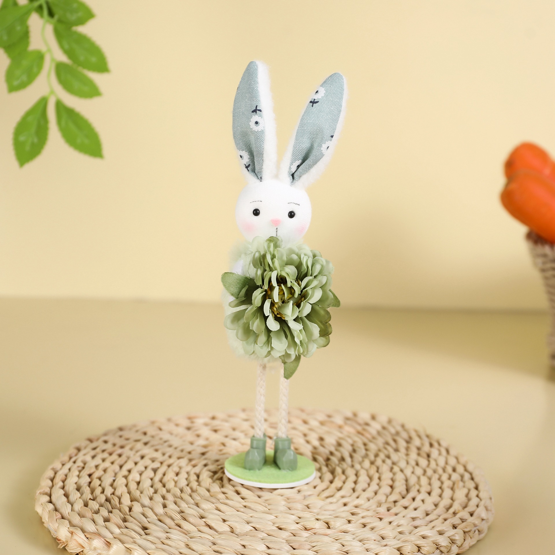 Figura de Conejo para Decoración de Pascua que Se Pone en Pie para Salón, Chimenea o Fiesta con Flores — imagen 4