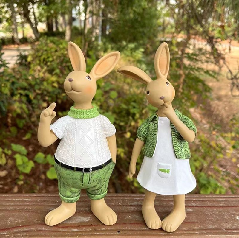 Decoraciones de conejos de resina para jardín al aire libre — imagen 2