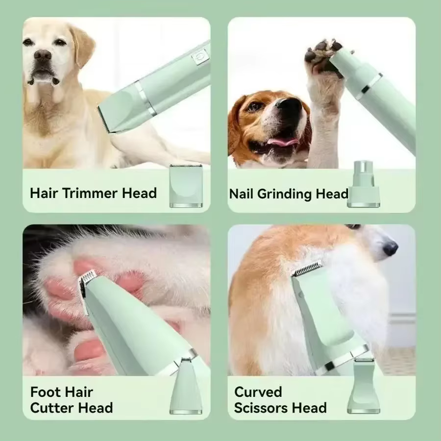 4-in-1 Multi-functional type c charge Dog Clippers Cordless pet Shaver Clippers Trimmers Low Noise Pet Grooming Tools — image 2