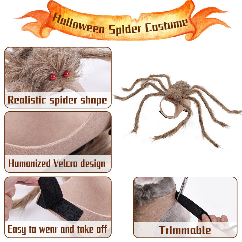 Ropa de Halloween para mascotas - Araña gigante que se transforma en ropa de perro — imagen 3