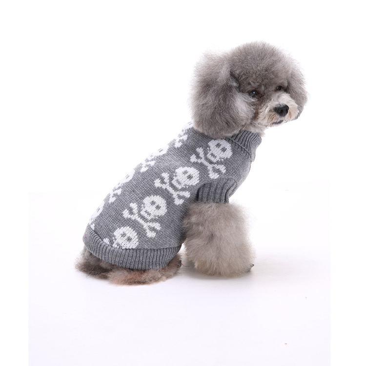 New Autumn And Winter Small Skull Head Personality Halloween Pet Sweater Pet Clothing Cat And Dog Clothes — image 2