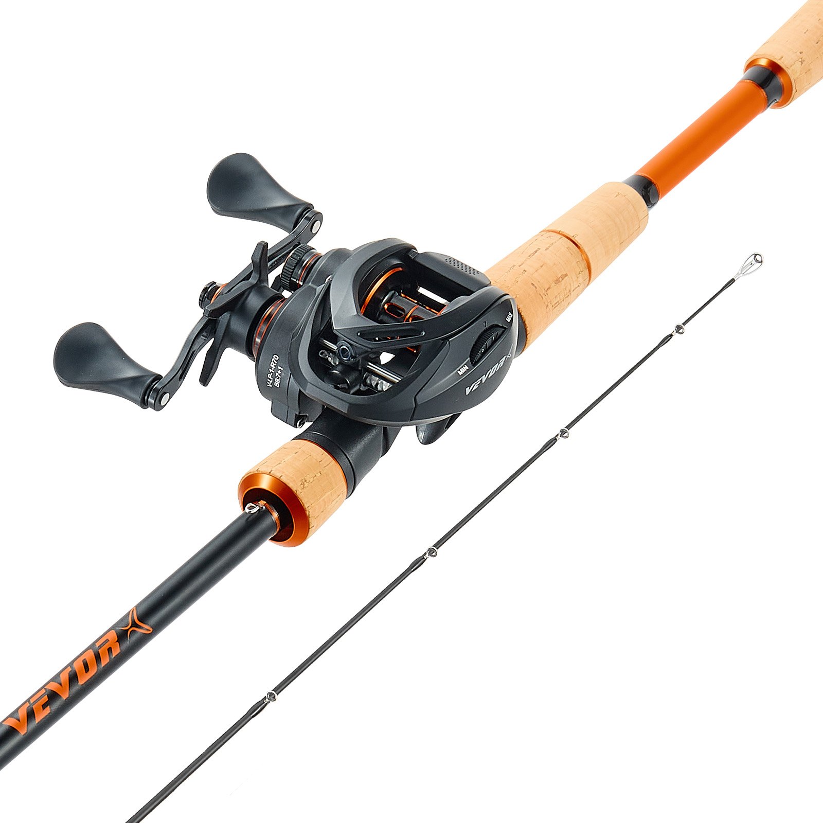 Rod And Fishing Reel Combo, IM7 Carbon Fiber Baitcasting Rod And Reel Combo, Bass Fishing Pole With 7+1 BB System, 7.0:1 Gear Ratio, Cork Handle, Stainless Steel Guides With Ceramic Rings — image 1
