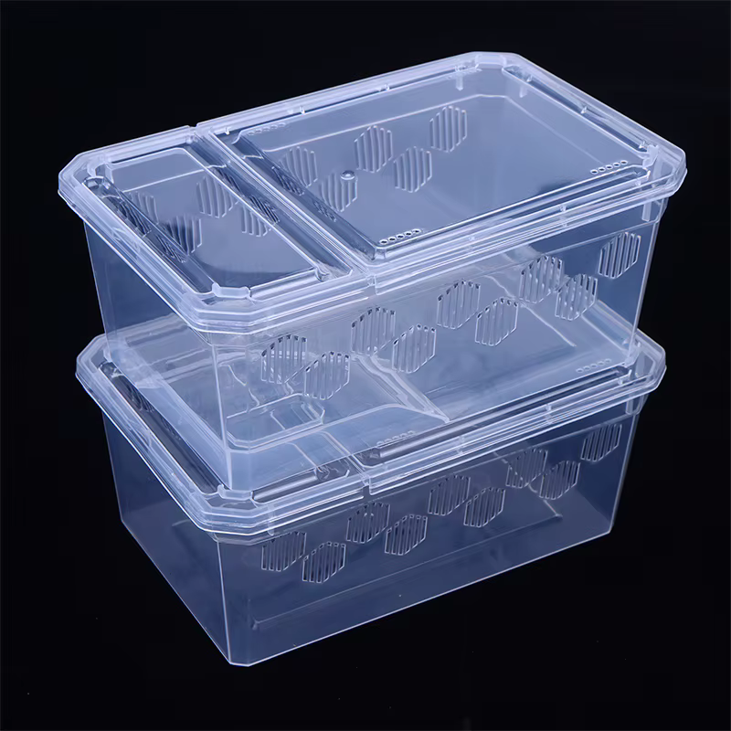 Reptile Tank Spiders Tortoise Lizard Plastic Transparent Reptile Breeding Box Vivarium With Balcony Feeding Supplies — image 4