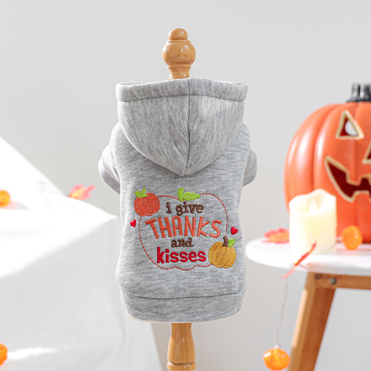 Pet Dog Cat Clothes Halloween Thanksgiving Pumpkin Hoodie Small Dog Apparel — image 4