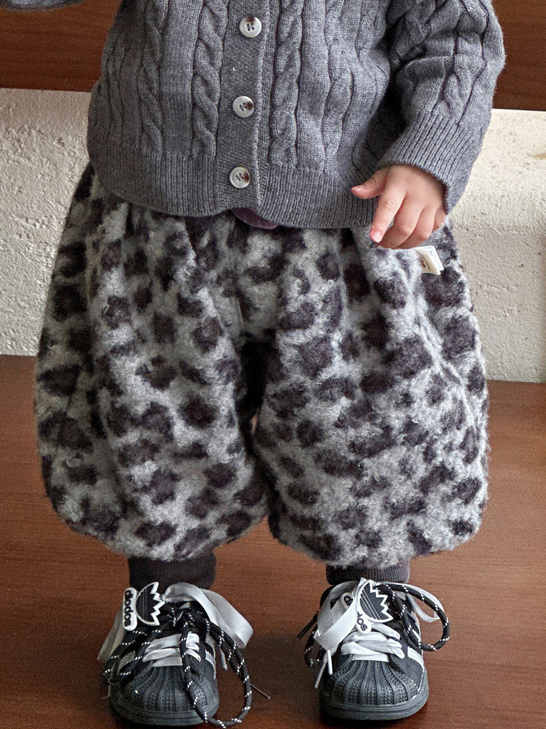 Cardigan Sweater Leopard Print Pants Three-Piece Set Outfit Boy Casual Clothing Set — image 8