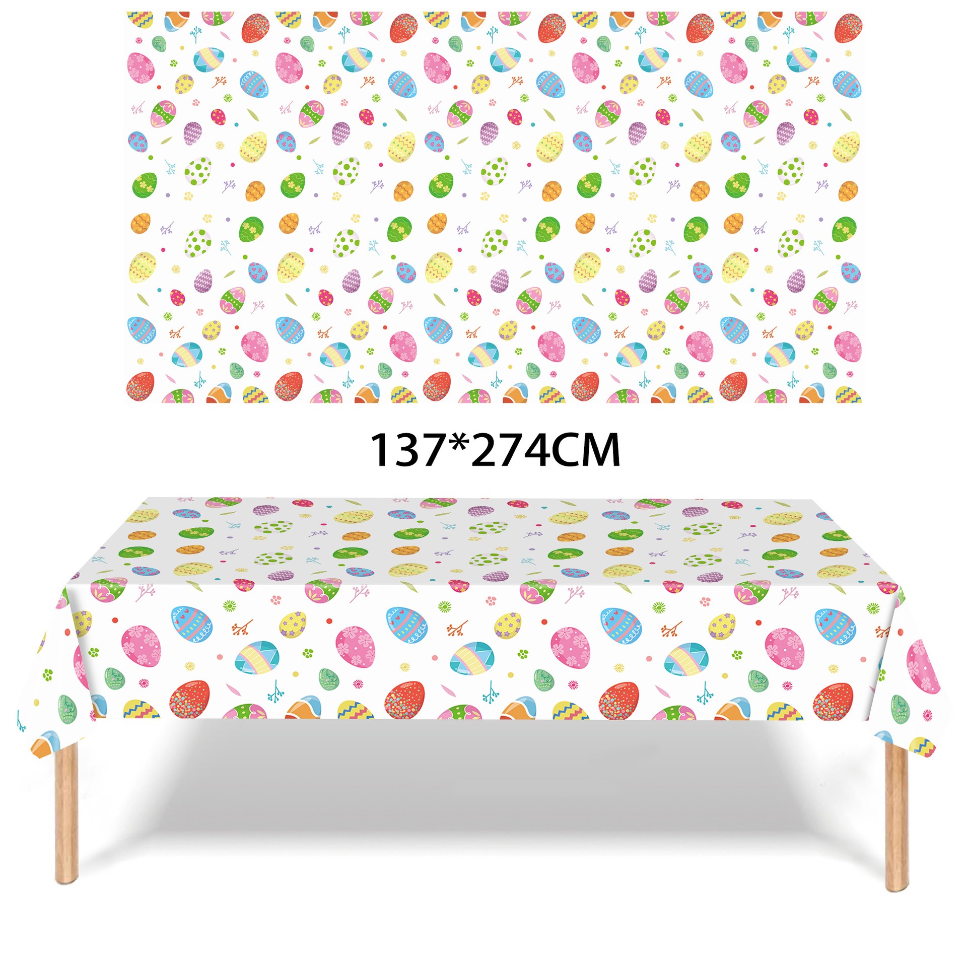 New Easter Egg Tablecloth Bunny Eggs Holiday Party Decoration Tablecloth Disposable PE Tablecloth — image 2