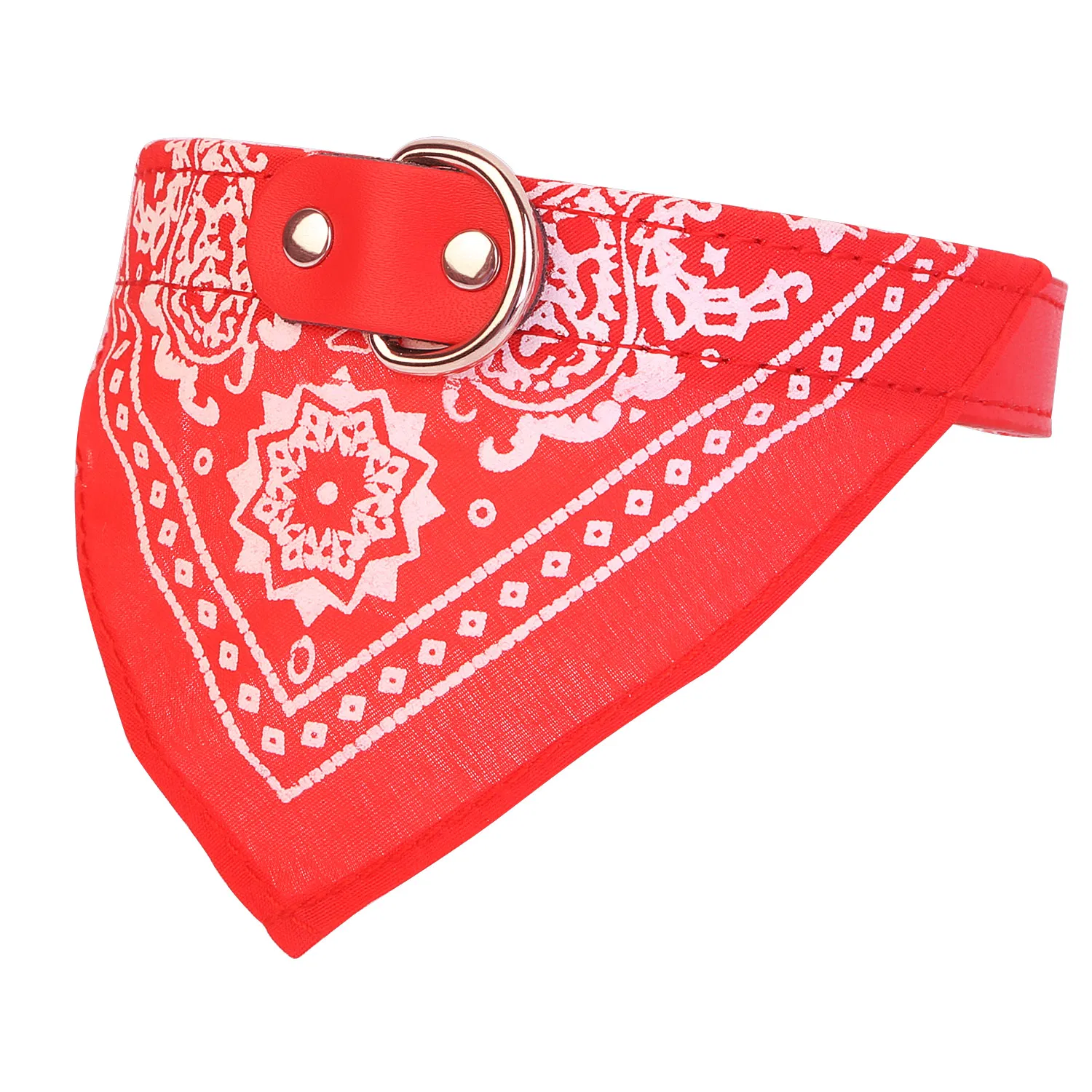 Adjustable Bandana Leather Pet Collar Triangle Scarf — image 2