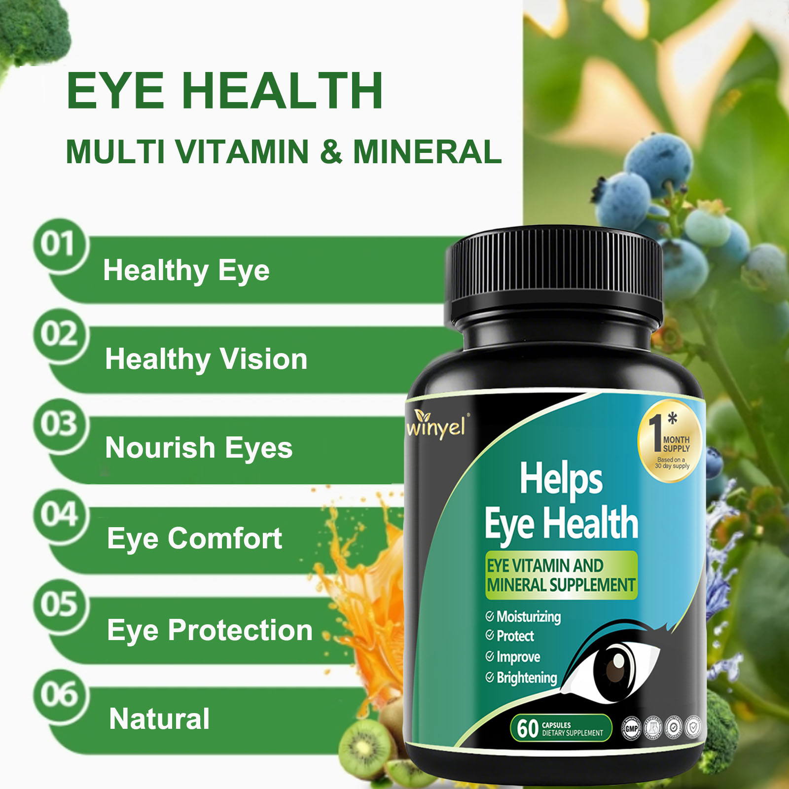 Lutein Eye Supplement - Vitamins, 30-Day Supply For Vision Clarity & Blue Light Protection, Retinal Health For Youngsters & Adults — image 10