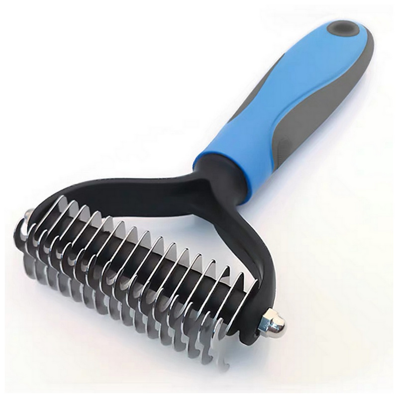 Pet Comb Cat And Dog Hair Removal Comb Brush Stainless Steel Double-Sided Knot Knife Hair Cleaning Comb Pet Grooming Supplies — image 4