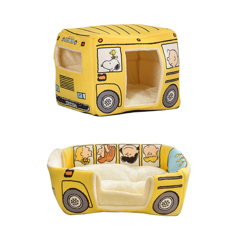 Gato en forma de autobús - Caja para mascotas adorables para todo el año - Universal - Semi cerrada - Caja para gatos pequeños y perros medianos plegable — imagen 5
