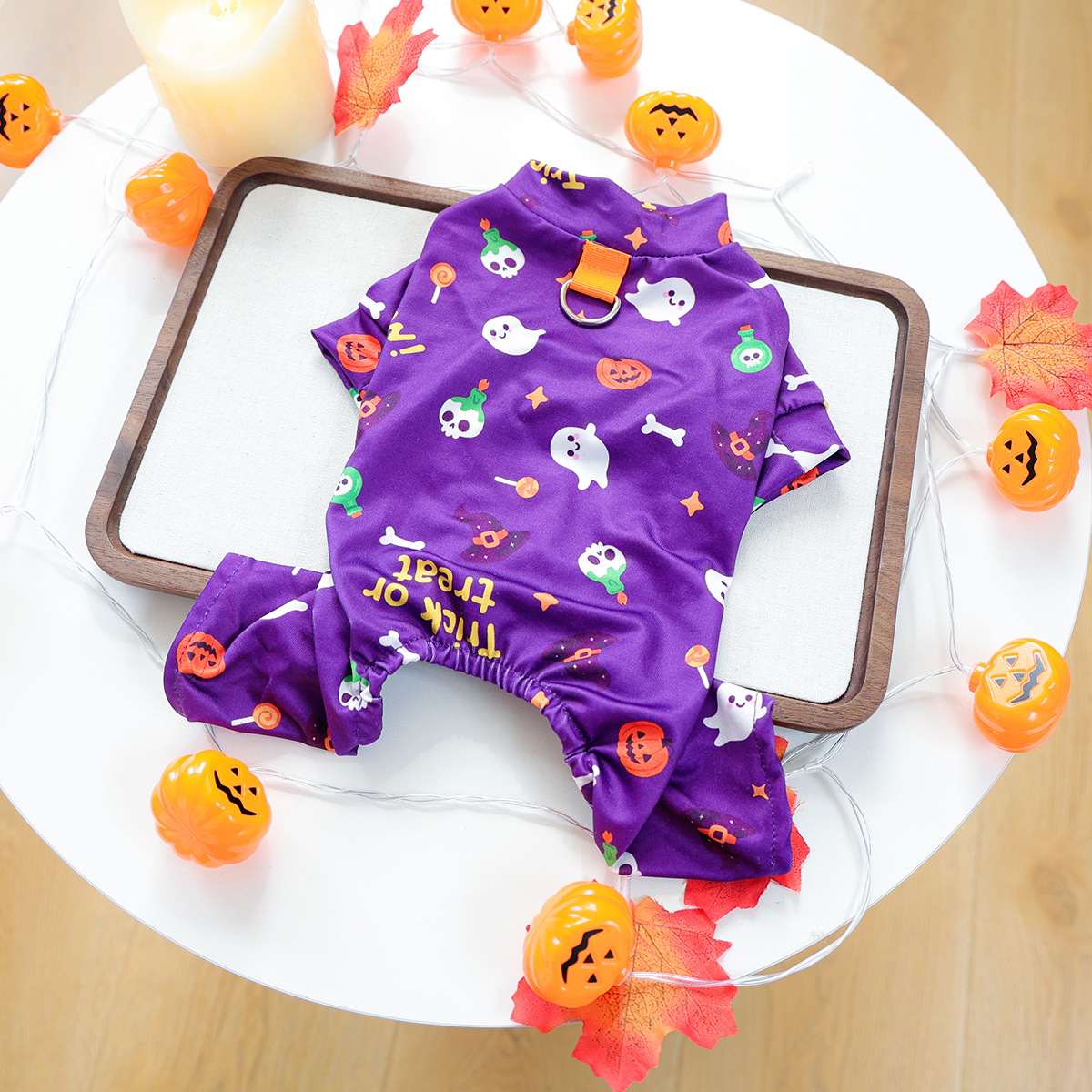 Ropa de Compañero para Perros y Gatos: Vestimenta de Halloween Floral Cómica para el Hogar — imagen 7