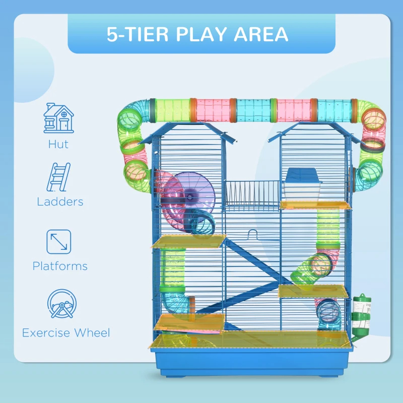Caja para Hamsters de 18,5 pulgadas con 5 Niveles y Tubos — imagen 8