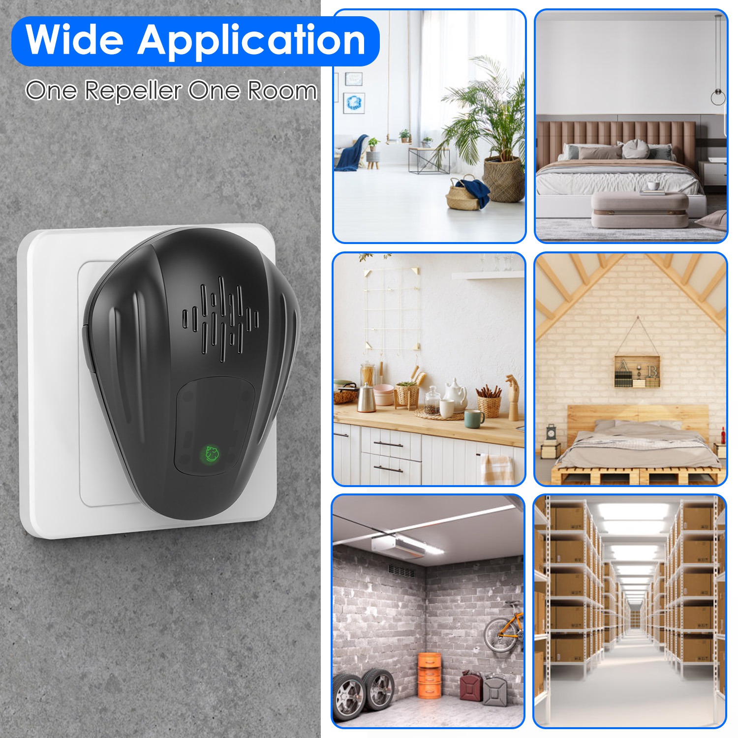 2 Pack Pest Control Device For Mosquitoes Cockroaches Rats Plug In Ultrasonic Insect Repellent Indoor For Bedroom Garage Warehouse Office — imagen 3
