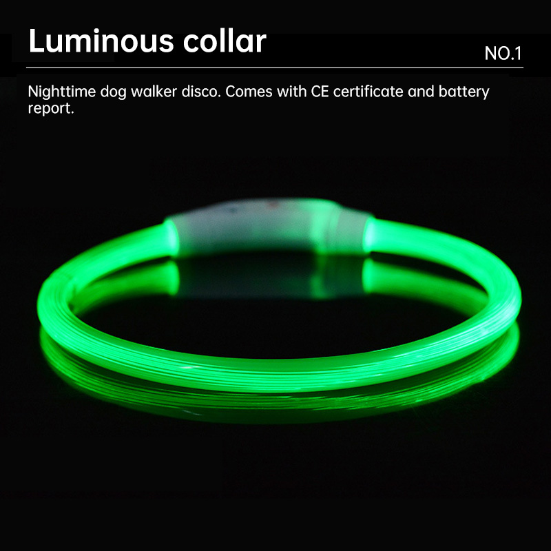 LED Fiber Optic Dog Collar - Multi-Color PVC, USB Rechargeable, Night Safety (S/M/L Sizes) — image 13