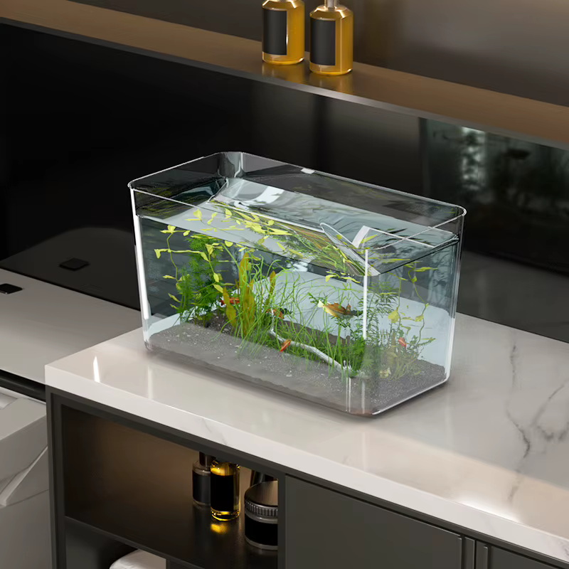Tanque de Peces en Materiales PET de Alta Transparencia en Varios Tamaños Ideales para Pececitos, Goldfish y Tortugas para Hogar y Oficina — imagen 5