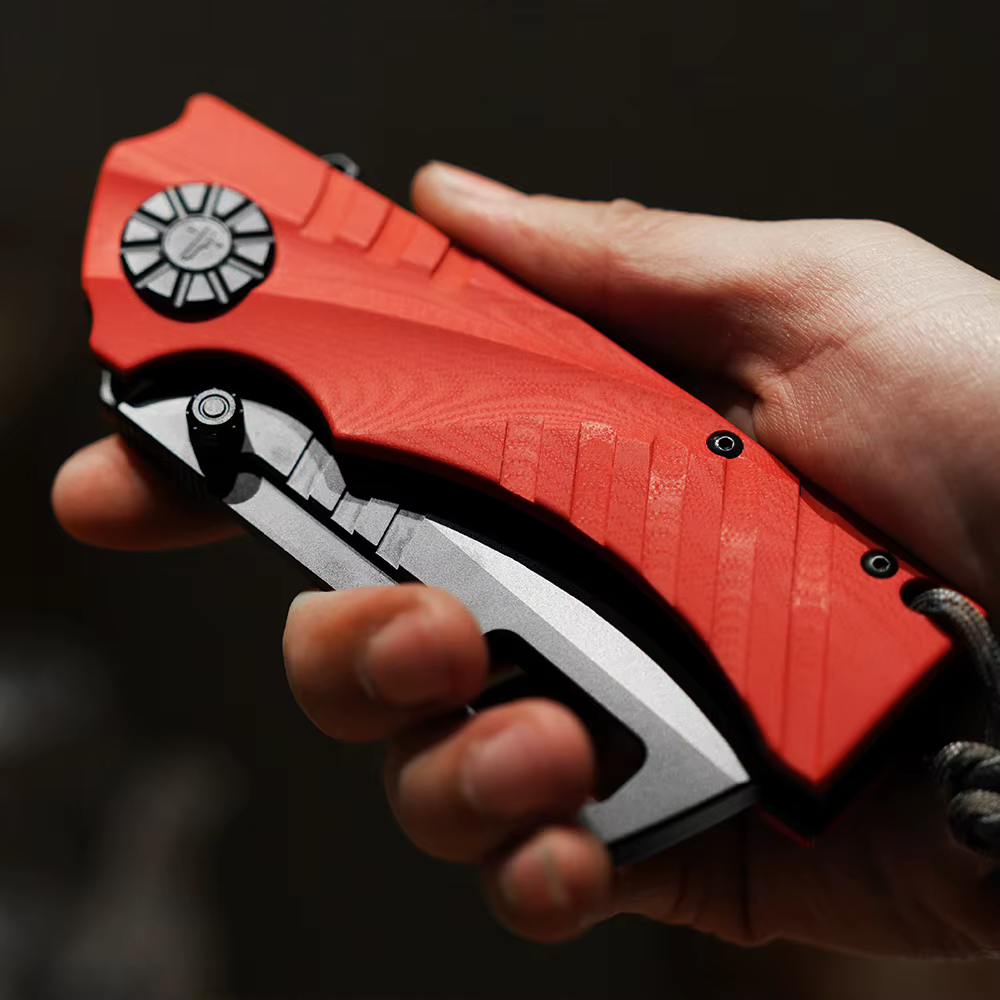 STRIDER MFS TRIBUT NEW HAN317 Knife Linen Handle Folding Blade Knife Outdoor Climbing Hunting Tactics Survival Jungle Rescue — image 5