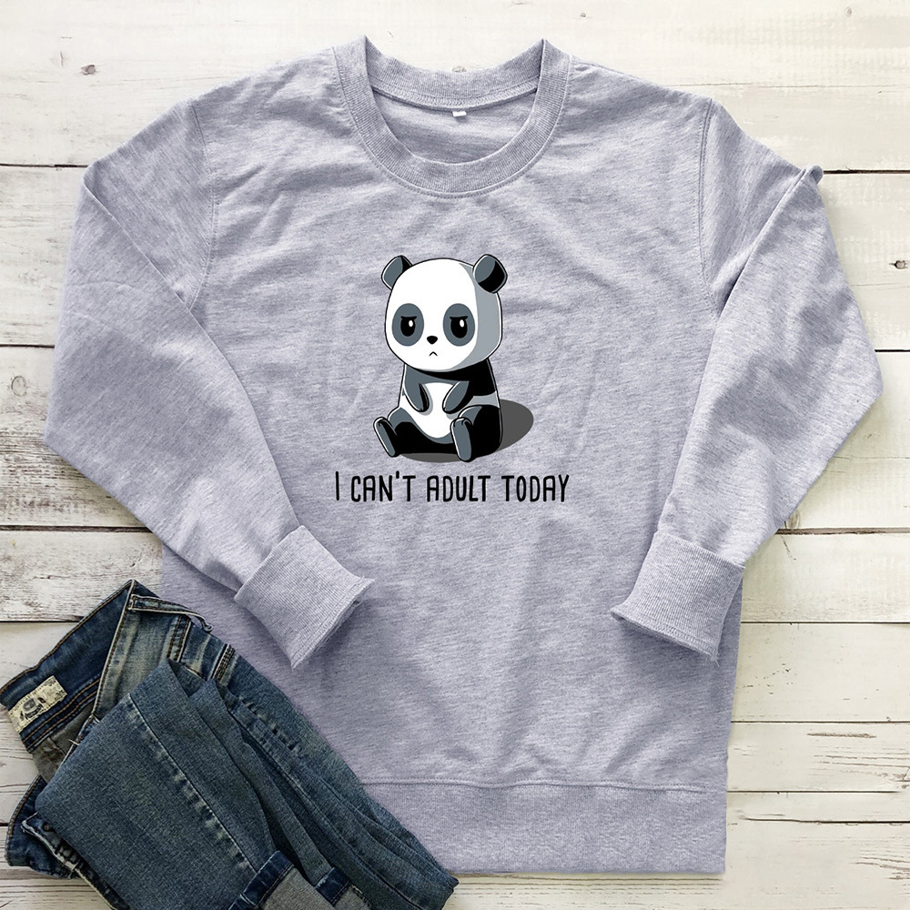 I CAN'T ADULT TODAY letter panda printed hoodie — image 6