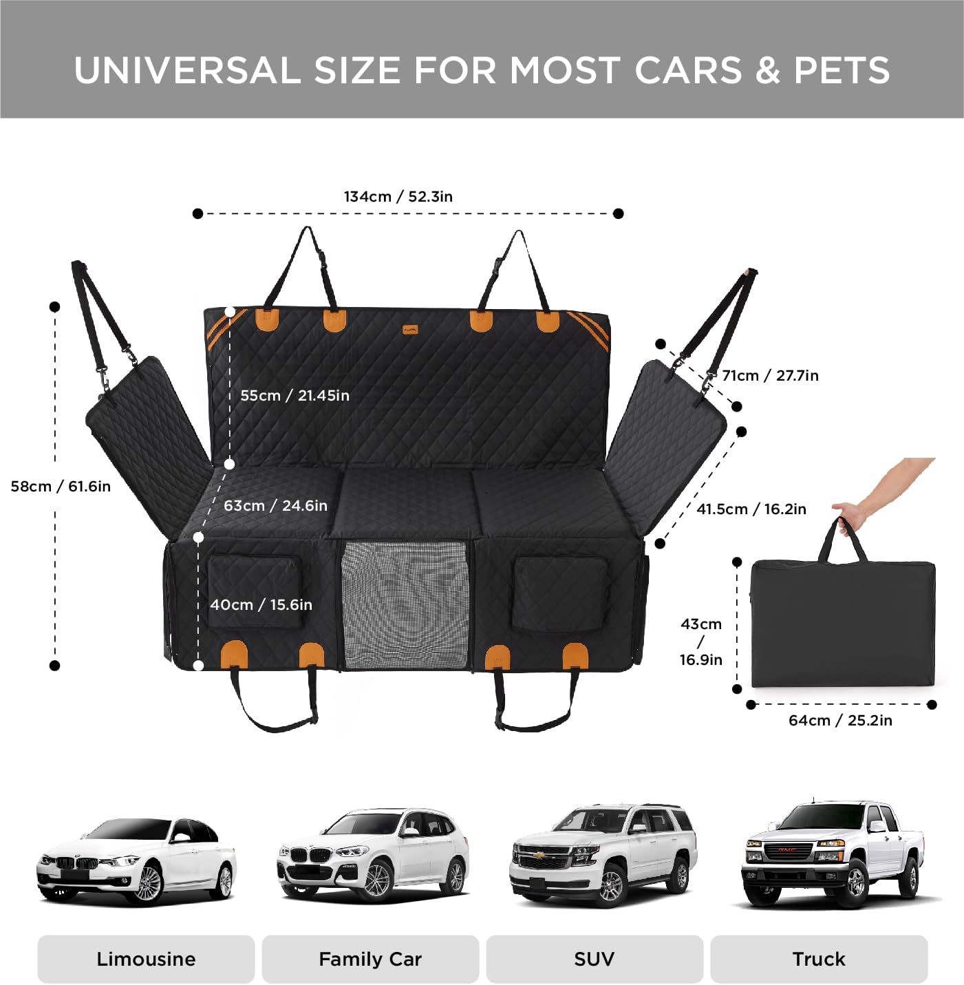 Cubierta para Perro de Autos - Extensión de Asiento Trasero con Capa Dura y 8 Capas de Materiales Premium — imagen 10