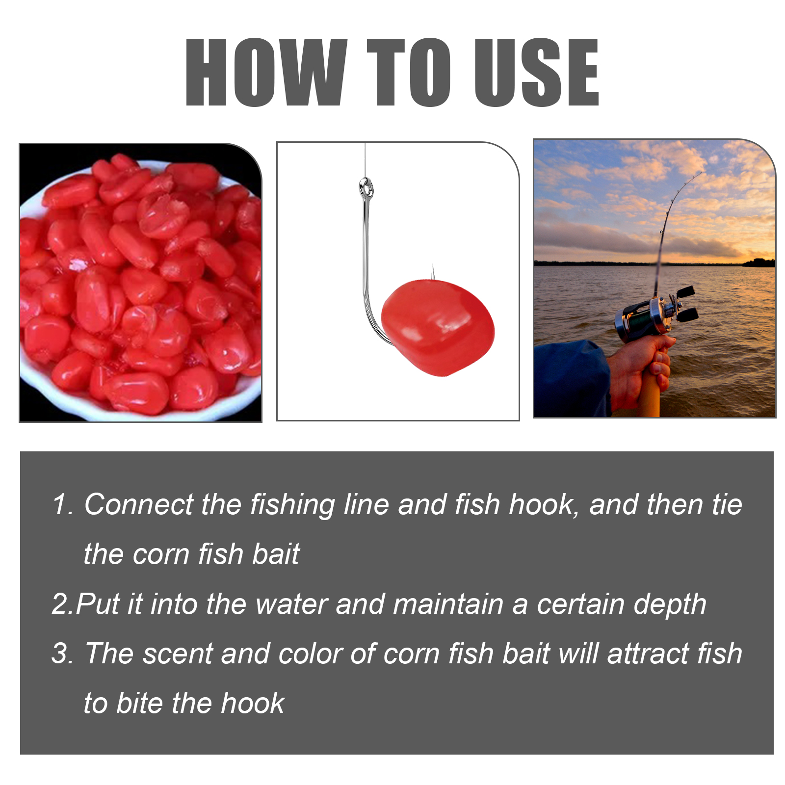 Yegbong Corn Fish Bait, Reservoir Fish Bait Fishing Lure Fish Portable Fish Primer — image 7
