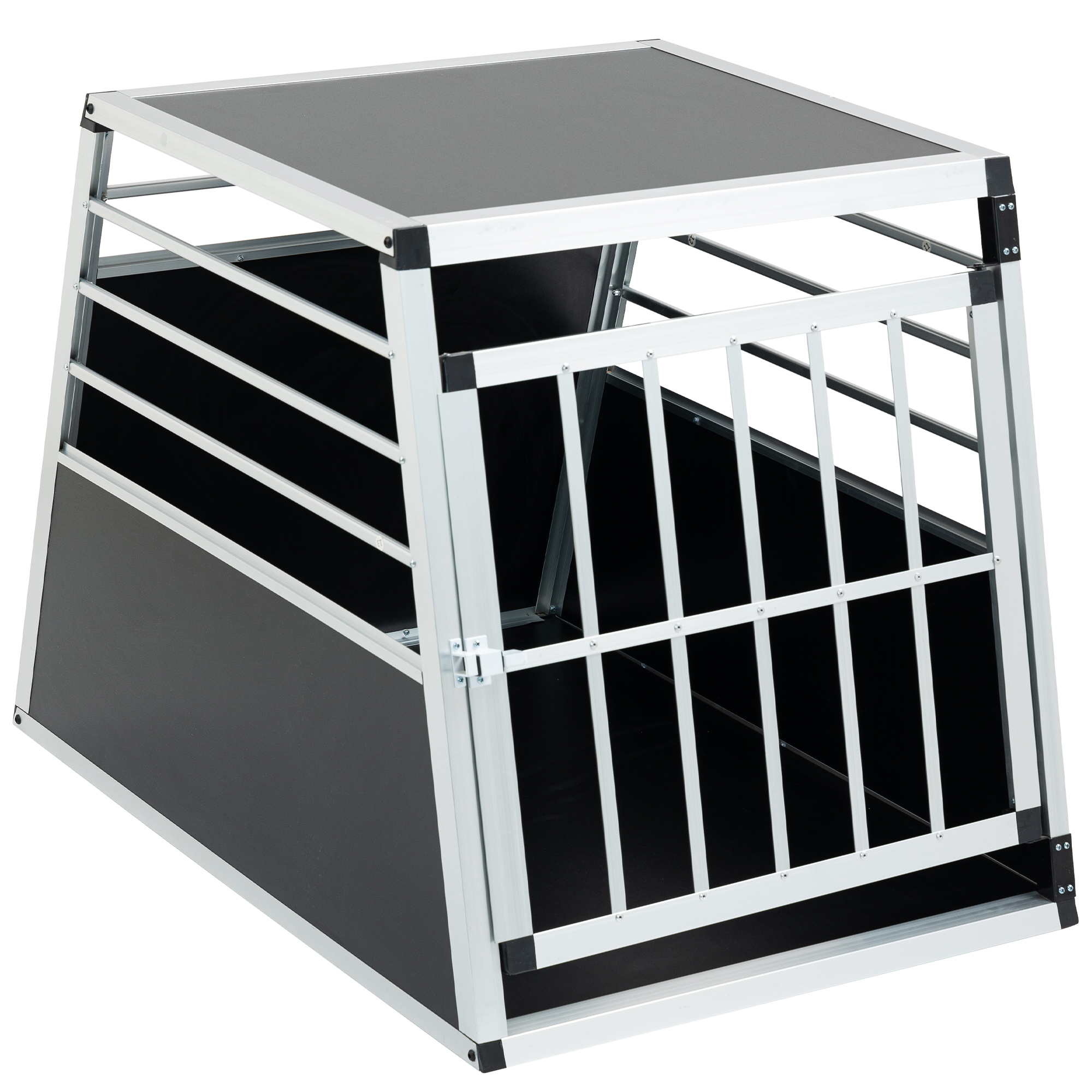 Caja de Transporte de Aluminio, Transportadora para Auto de Aluminio, Transportadora de Viaje, Adecuada para Gatos y Perros, Negro y Plateado — imagen 1