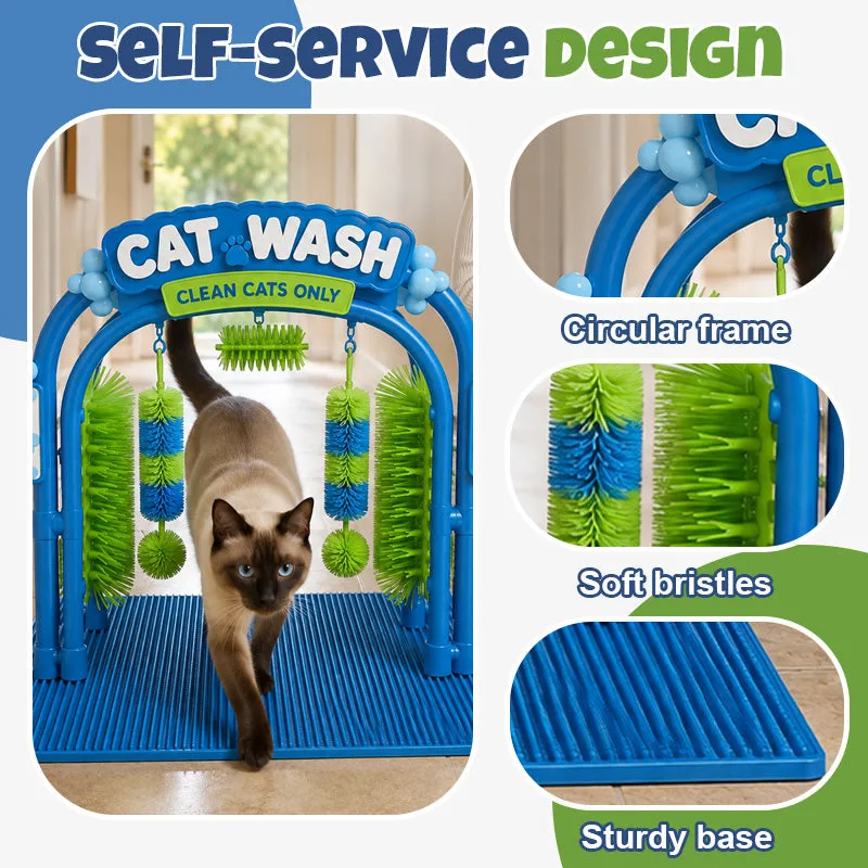 Cat Shampoo Massage Brush Arch – Self Grooming Bathing Scratcher Station with Soft Bristles, Cat Bath Spa Toy — image 5