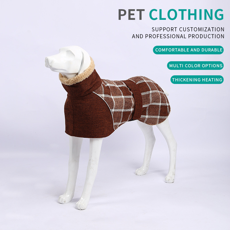 Ropa para Mascotas de Otoño e Invierno - Chaqueta de Lino Plaid Nueva para Perros y Gatos — imagen 1