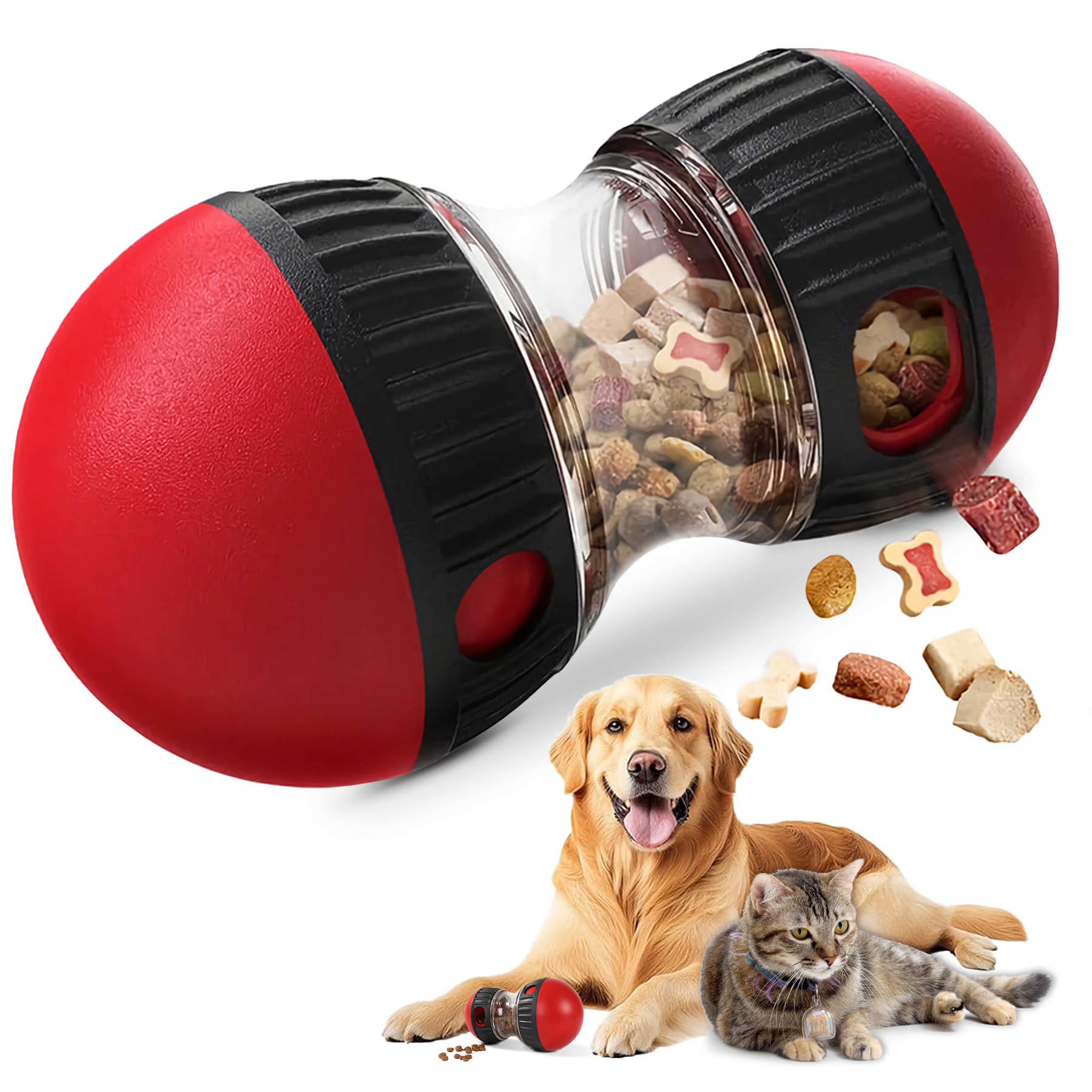 Juguetes de Rompecabezas para Perros - Pelota Dispensadora de Comida con Ajuste para Tratados Lento y Saludable, Entrenamiento Mental para Cachorros y Adultos — imagen 2