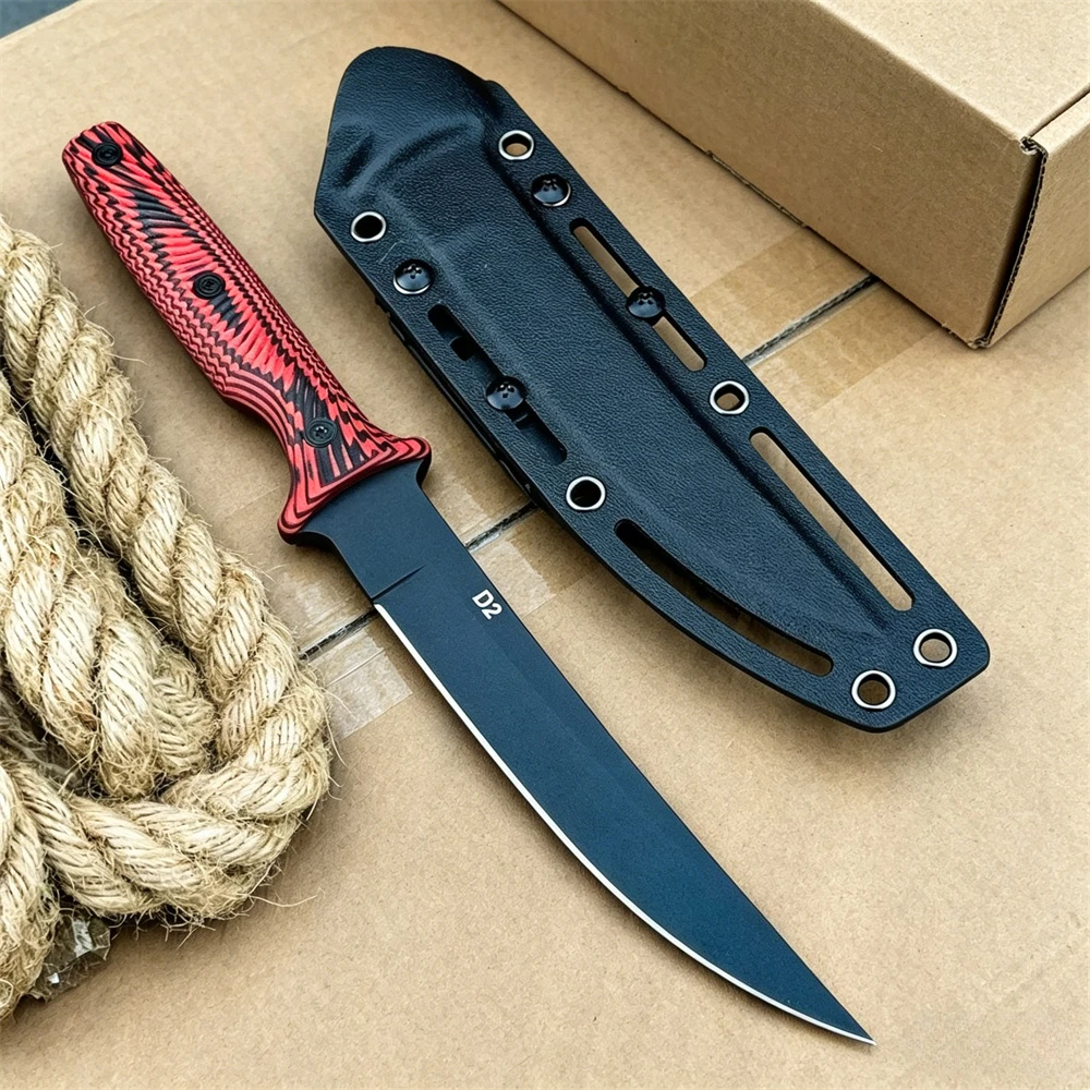 Outdoor Multitools Fixed Blade Knife Stainless Steel D2 Blade G10 Handle EDC Camping Fishing Hunting Cutting Tools with Sheath — image 1