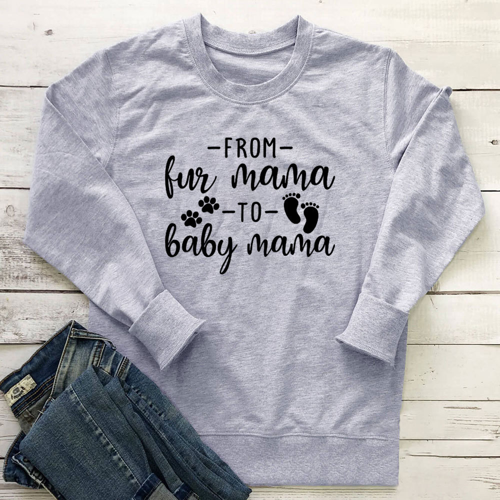 From Fur Mama to Baby Mama letter printed hoodie — image 5