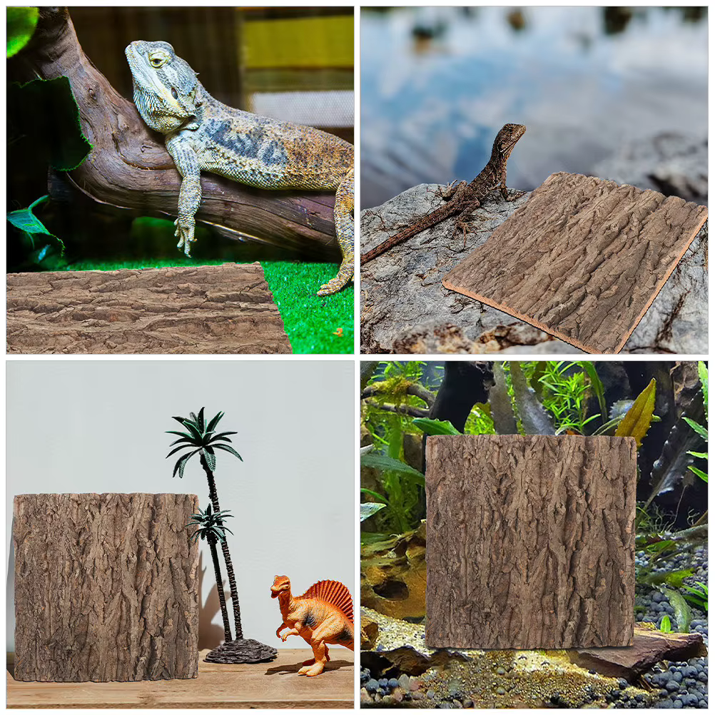 2 fondos de corteza de corcho natural, panel de corteza de árbol para terrarios, escalada de reptiles, acuario, decoración de plantas verdes — imagen 5