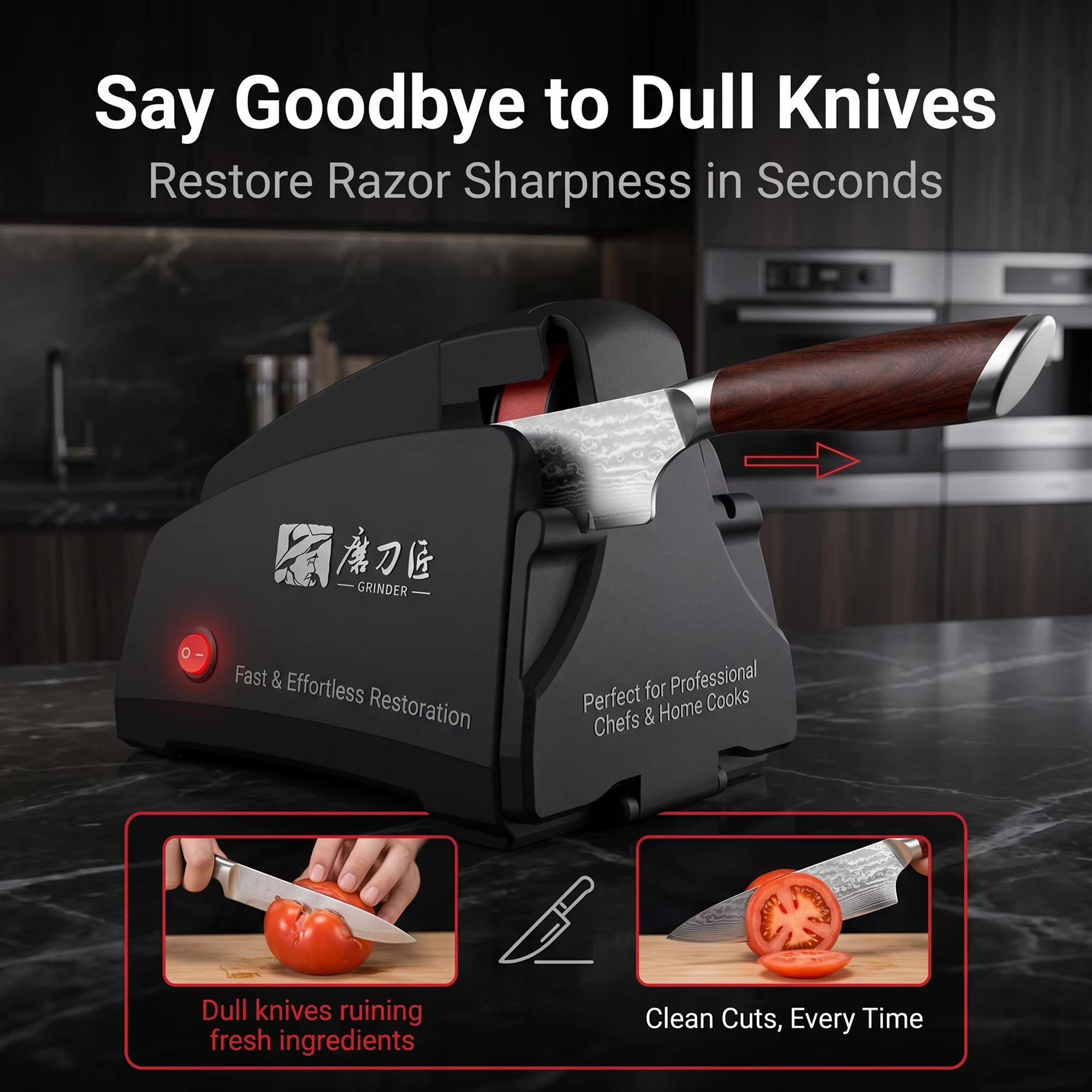Home Use Electric Belt Sharpener, 4 Grits 120-1000#, Sanding Belt Knife Sharpening Tool for Kitchen — image 3
