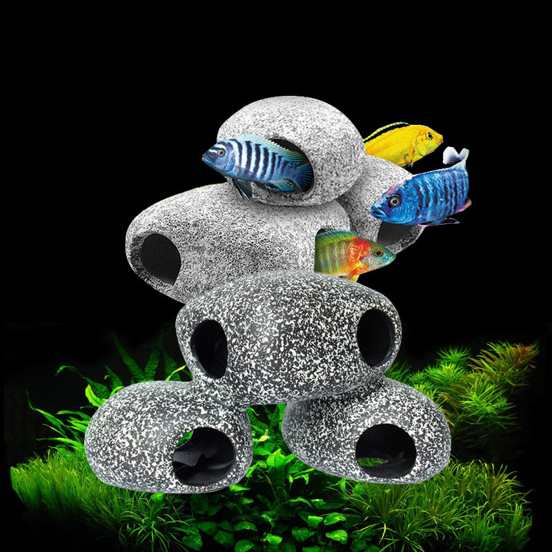 Piedras decorativas para acuario, decoraciones para estanques, criaderos de camarones de cerámica — imagen 3