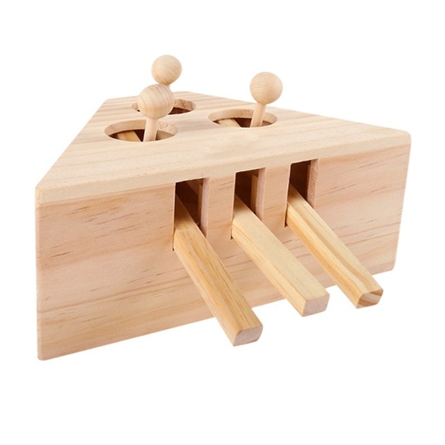 Juguete Interactivo de Madera Sólida para Gatos con Cinco Agujeros y Hoyo de Ratón — imagen 10