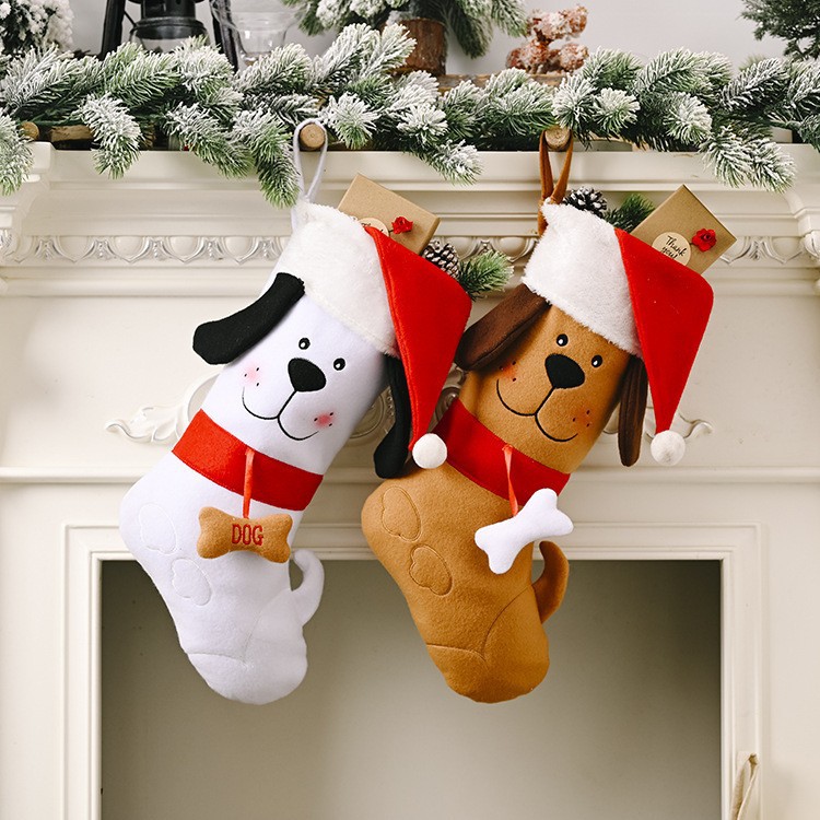 Christmas Decorations Christmas Dog Bone Gift Socks Creative New Pet Socks Christmas Socks Gift Bag — image 1