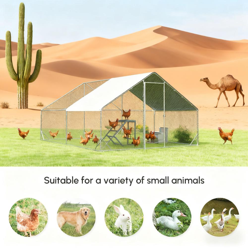 9.8X 26.2 X 6.6 Chicken Coop Metal Chicken Run — image 4