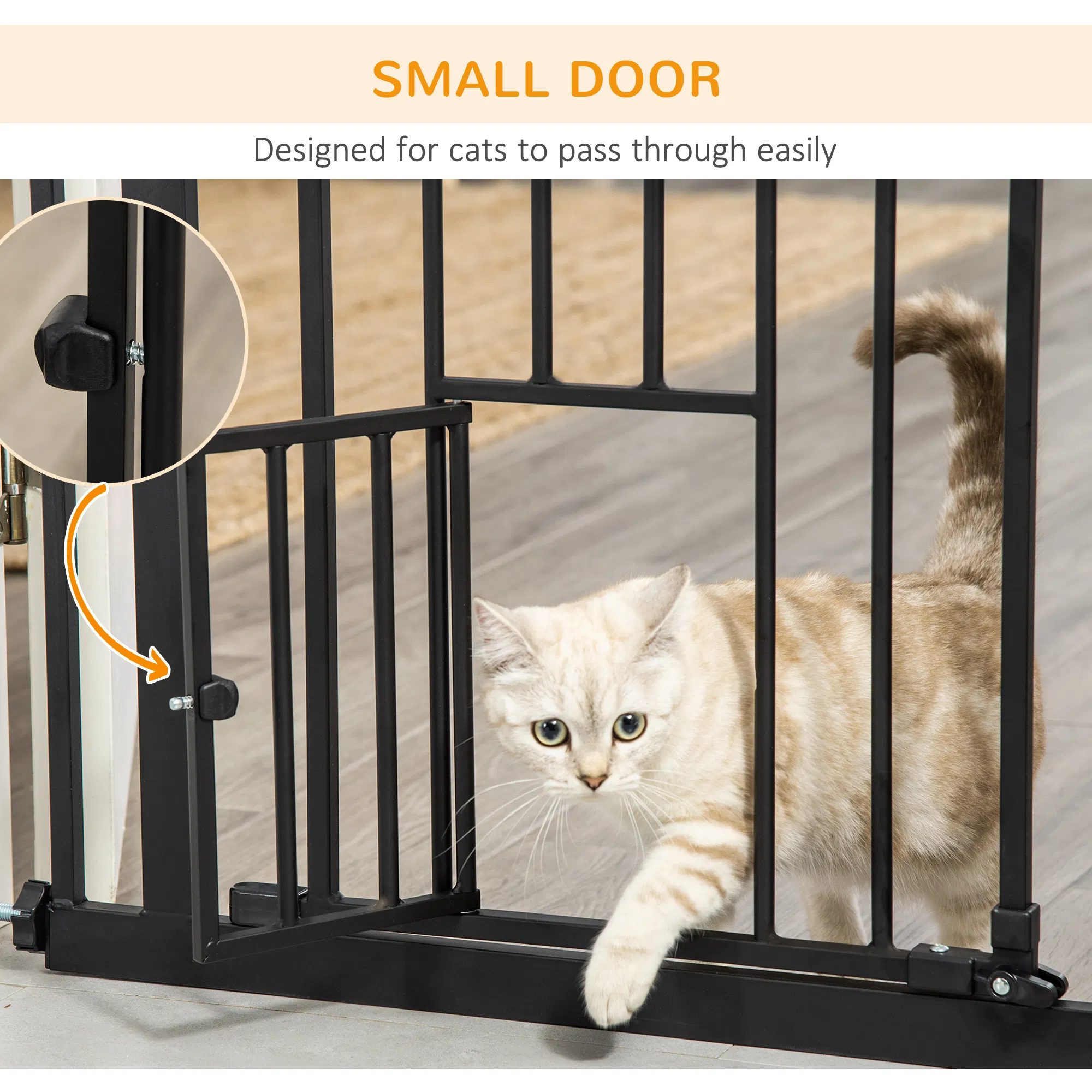 41" Easy Open Indoor Dog Gates for Doorways, House, Stair - Black — image 5