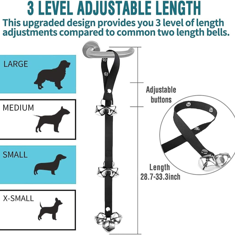 2PCS Dog Doorbells For Potty Training, Adjustable Puppy Training Bells, Extra-Large Loud Door Bells For Dogs — image 2