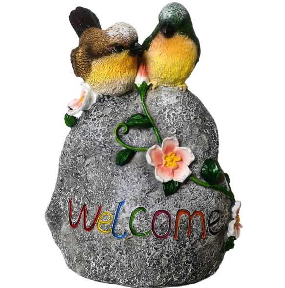 Ornamentos de jardín para hogar, pájaros de arcilla doble — imagen 1