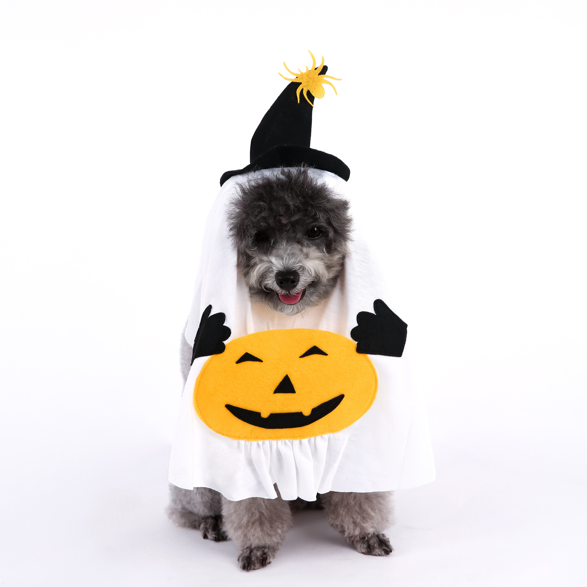 Cute Halloween Pumpkin Wizard Print Pet Costume for Small and Medium Dogs and Cats — image 7
