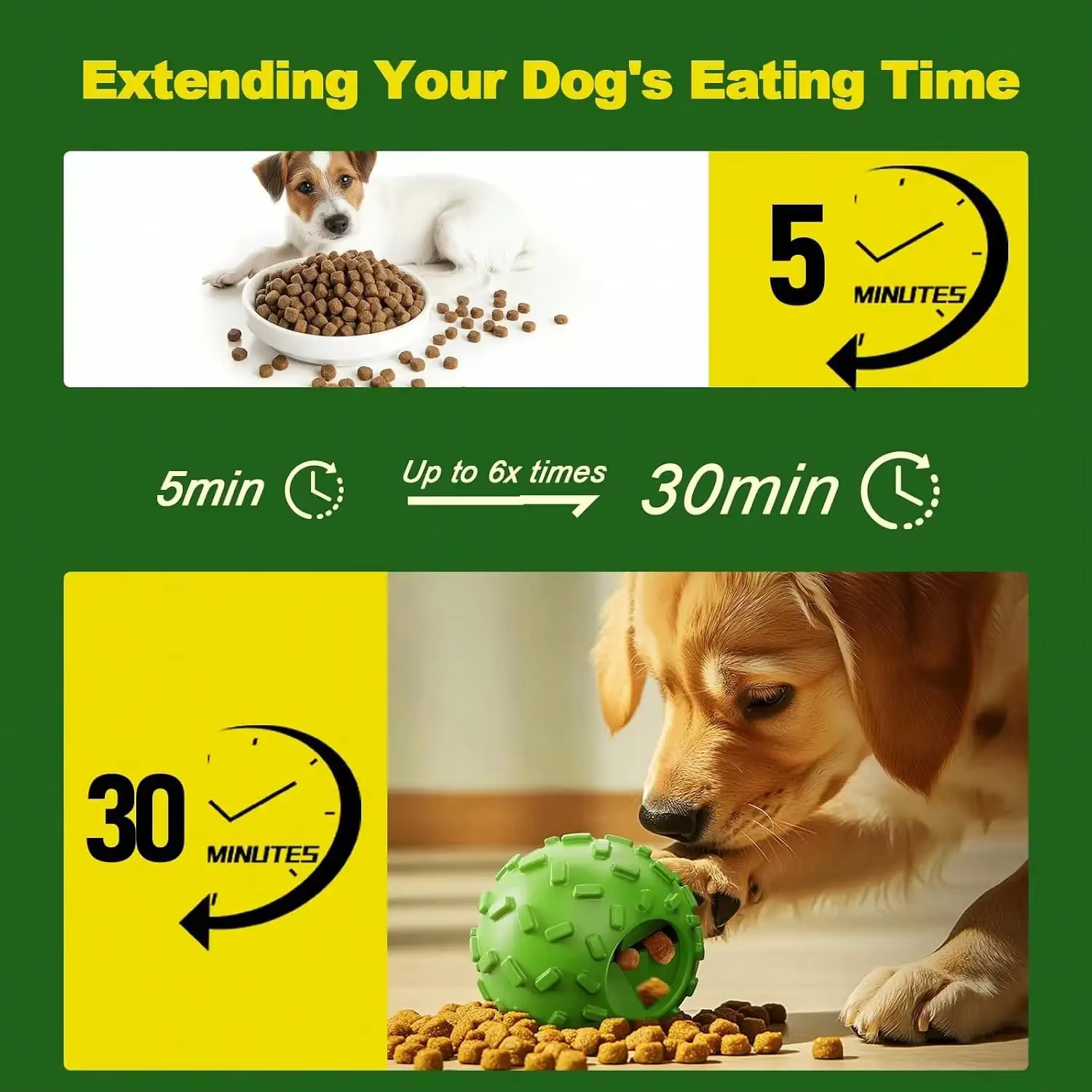 JIERDE Juguetes para Perros con Dispensador de Comida - Juguete Interactivo Cognitivo para Perros, Pelota Rompecabezas Para Cachorros y Pequeños Caninos, Fomenta Alimentación Lenta, Reduce — imagen 6
