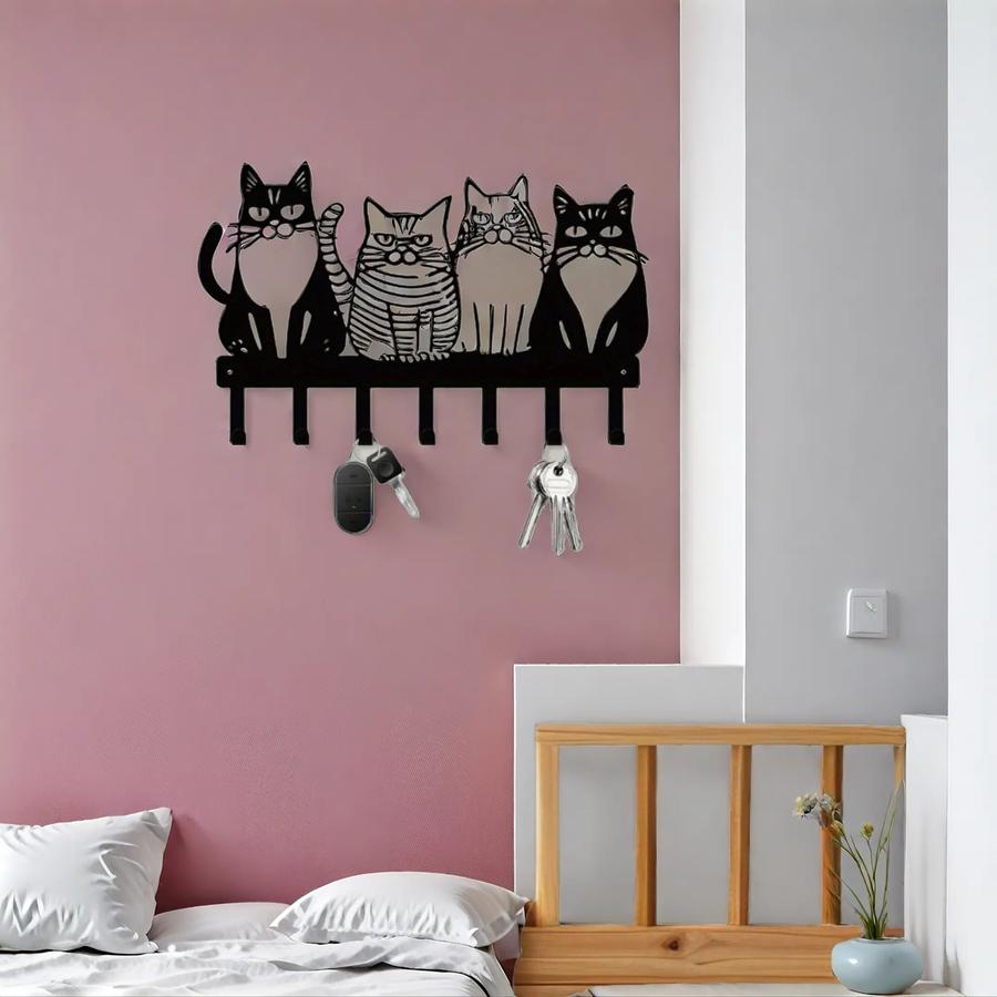Set de Ganchos de Pared con Diseño de Gato - Decoración Tierna y Práctica Estilo Granja — imagen 1