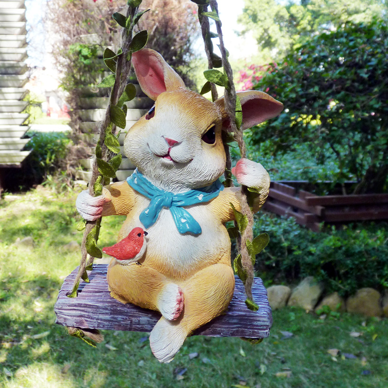 Garden terrace outdoor cat swing resin ornaments — image 5