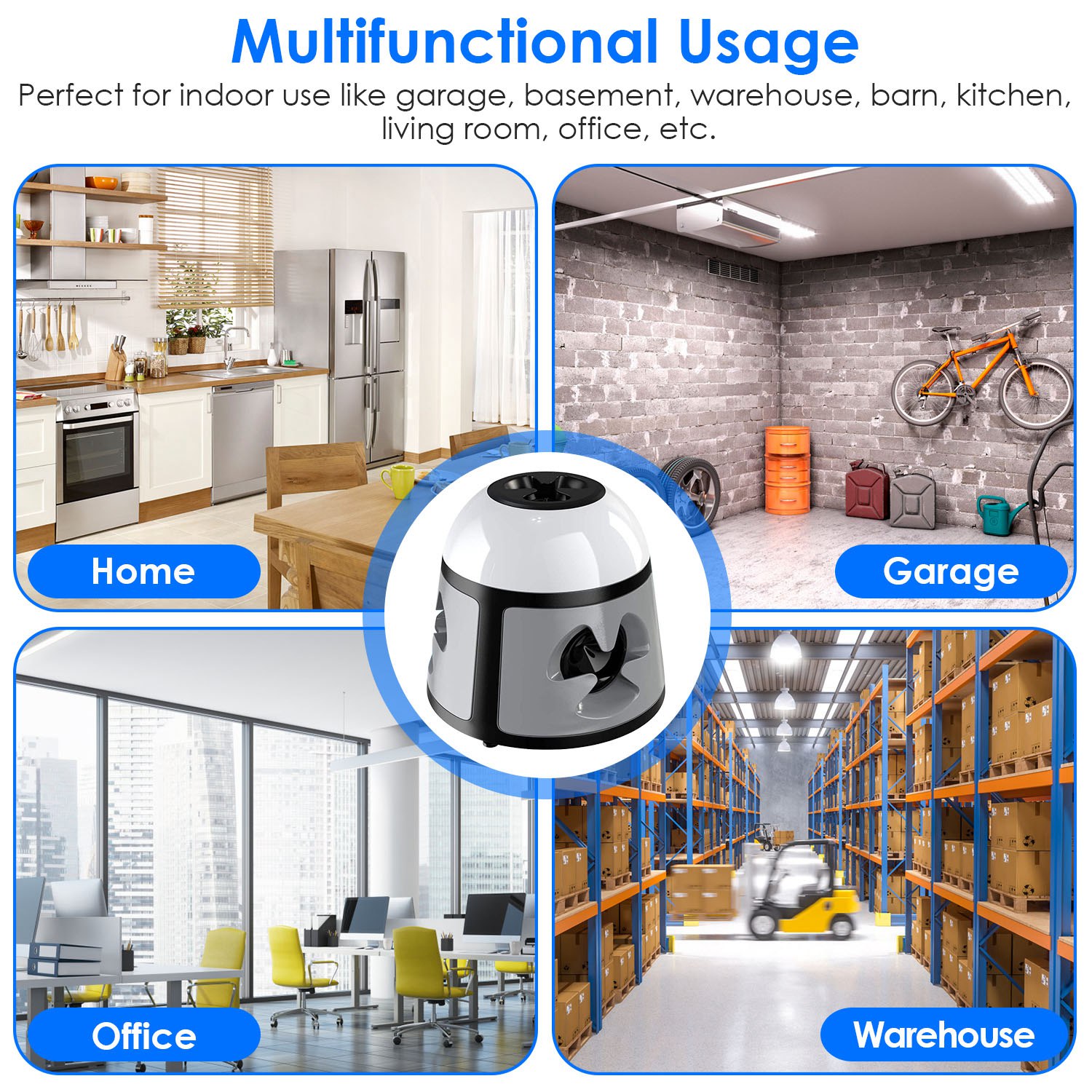 Repelente Ultrasónico de Ratones 360 Grados para Interior, Dispositivo de Control de Roedores para Ratas y Ardillas con 4 Modos, 9 Luces Estroboscópicas y Bocina de Alarma, para Cocina y Almacén — imagen 10
