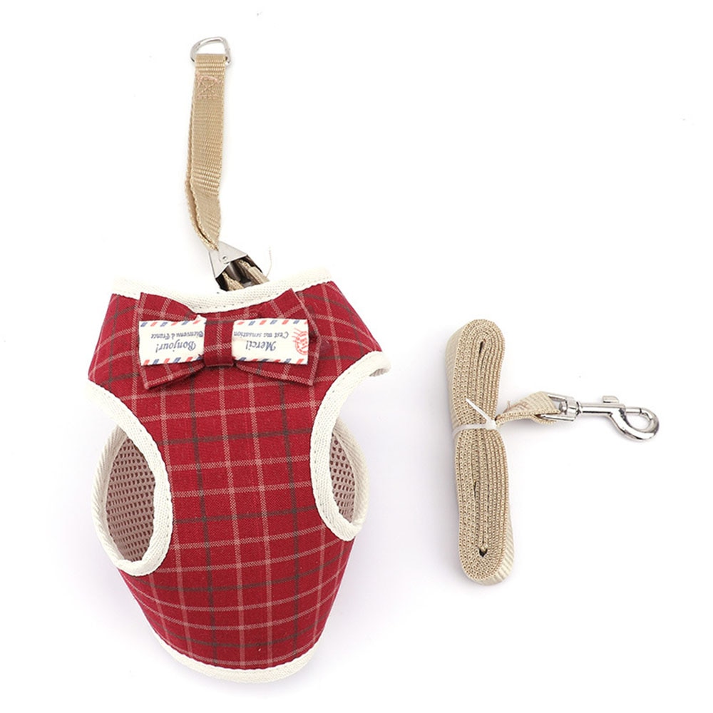 Cute Dog Cat Harness and Leash Set Nylon Mesh Pet Puppy Harness Lead Cat Collar Clothes Vest for Small Cats Kitten Pet Supplies — image 6
