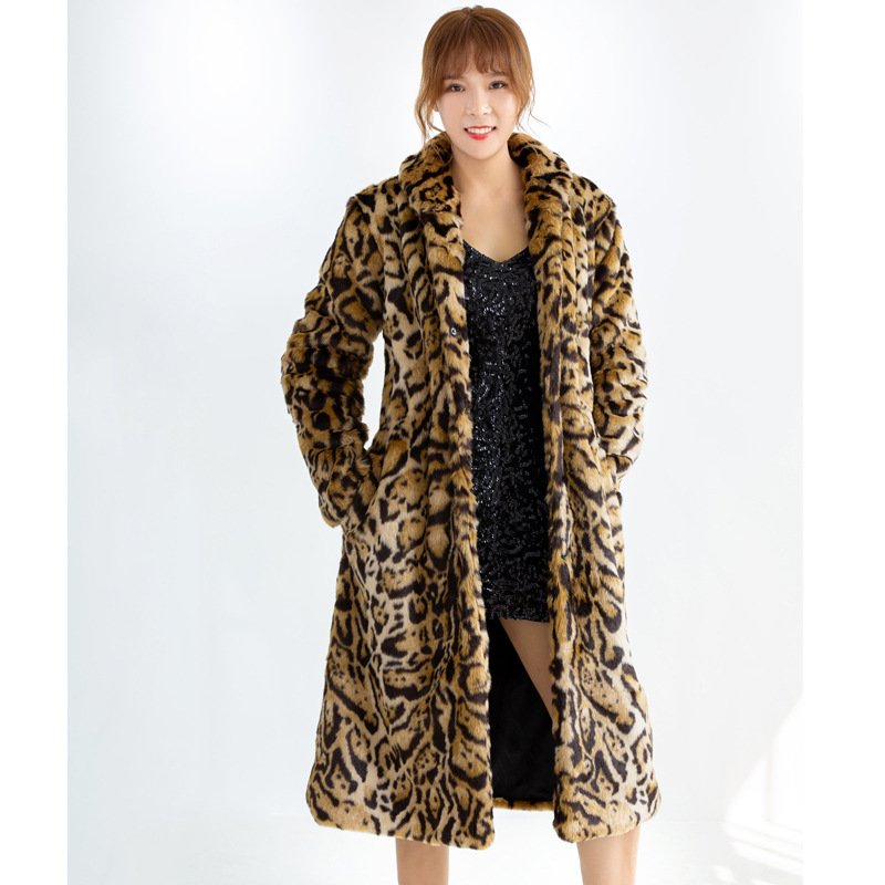Chaquetón de Pelo de Leopardo Grande Falso Mink de Algodón — imagen 1