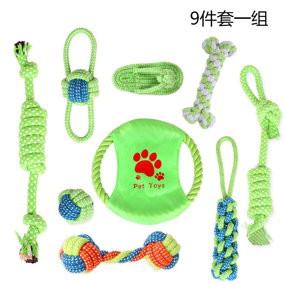 Juguetes para Mascotas - Conjunto de Cuerda de Algodón para Mordisqueo y Limpieza Dental Canina — imagen 7