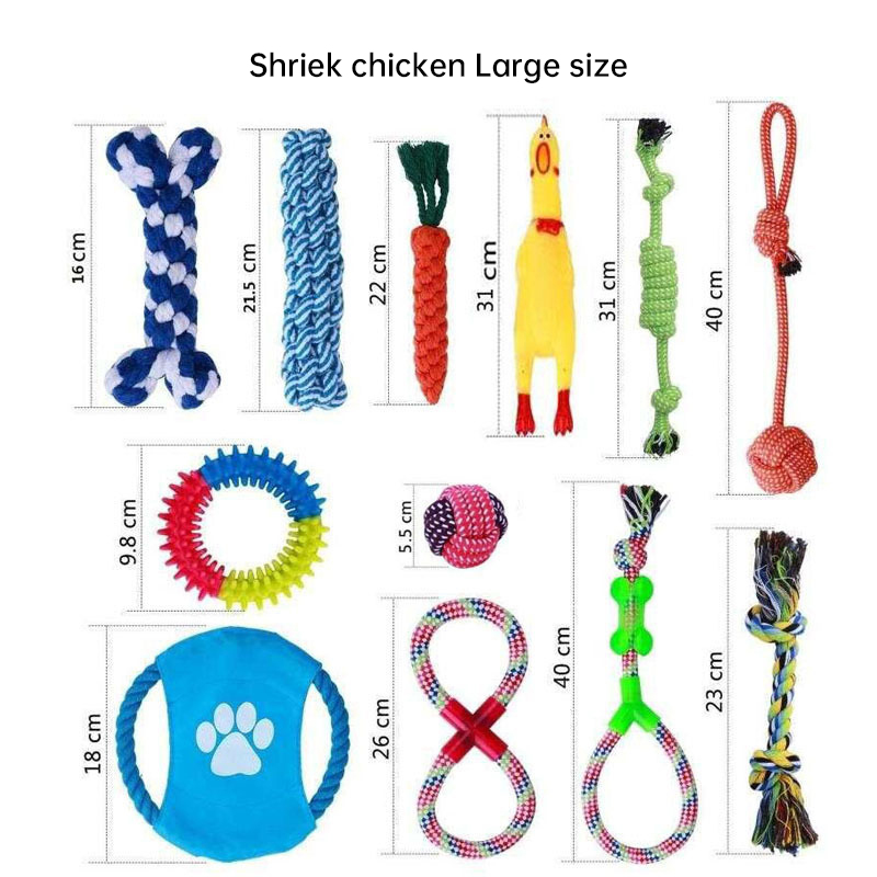 Pet Toy Set Dog Toy Cotton Rope Bite Toy Tooth Grinding Toy — image 3